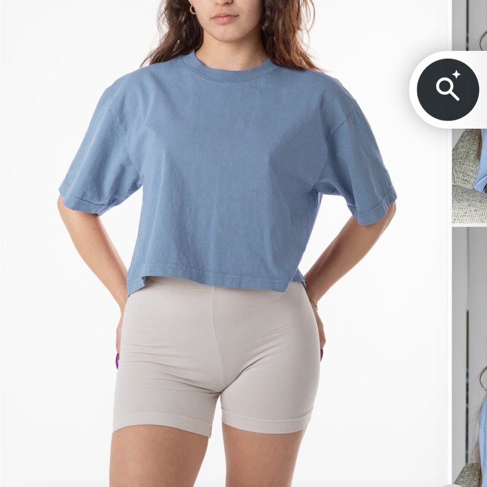 Los Angeles Apparel Oversized Crop Tee- Women’s, One Size